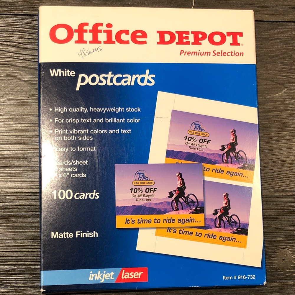 Office Depot White Postcards